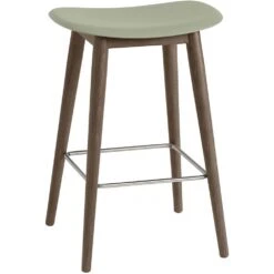 Muuto Fiber Barhocker Mit Holzgestell