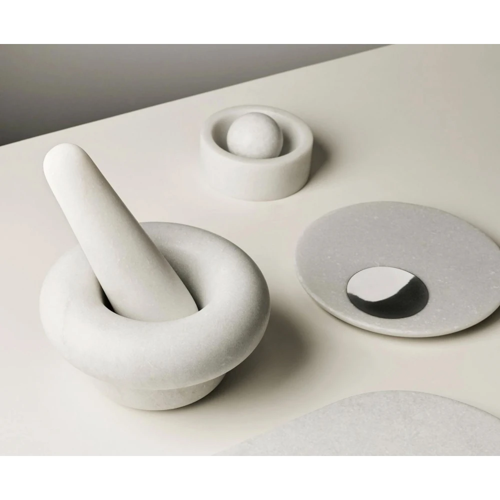 Tom DIxon Stone Steinstößel Und Mörser Weiß – Bild 2